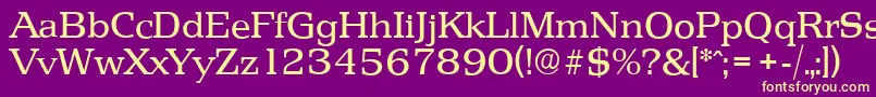 PenthouseserialRegular Font – Yellow Fonts on Purple Background