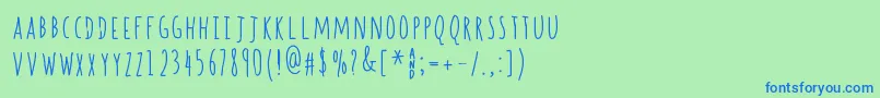 SpillBeans Font – Blue Fonts on Green Background