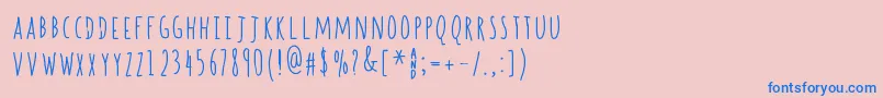SpillBeans Font – Blue Fonts on Pink Background