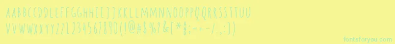 SpillBeans Font – Green Fonts on Yellow Background