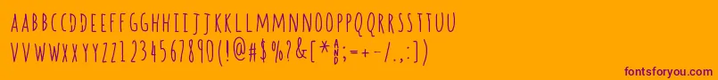 SpillBeans Font – Purple Fonts on Orange Background
