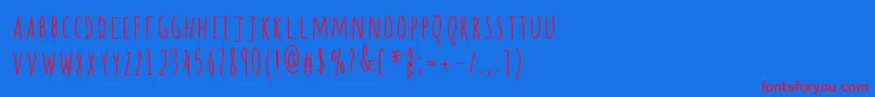 SpillBeans Font – Red Fonts on Blue Background