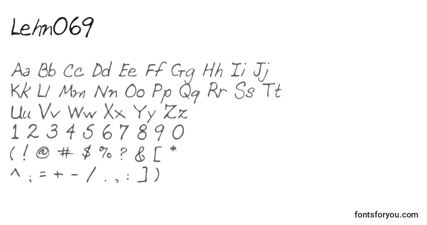Schriftart Lehn069 – Alphabet, Zahlen, spezielle Symbole