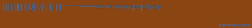 Czcionka TallyMark – niebieskie czcionki na brązowym tle