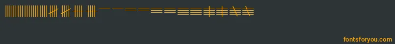 フォントTallyMark – 黒い背景にオレンジの文字