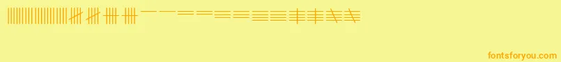 TallyMark-fontti – oranssit fontit keltaisella taustalla