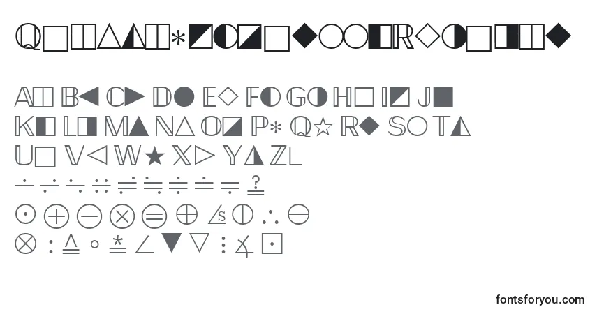 Schriftart QuantapifoursskRegular – Alphabet, Zahlen, spezielle Symbole
