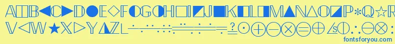 QuantapifoursskRegular Font – Blue Fonts on Yellow Background