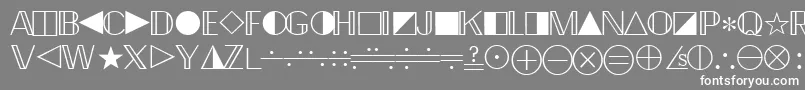 QuantapifoursskRegular-fontti – valkoiset fontit harmaalla taustalla