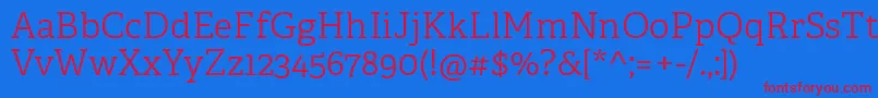 AdelleCyrillicLight Font – Red Fonts on Blue Background