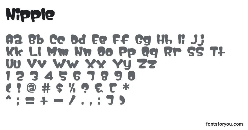 Schriftart Nipple – Alphabet, Zahlen, spezielle Symbole