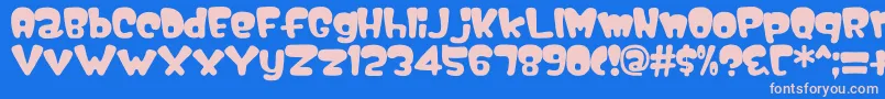Nipple Font – Pink Fonts on Blue Background
