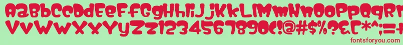 Nipple Font – Red Fonts on Green Background