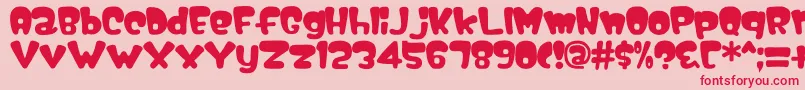 Nipple Font – Red Fonts on Pink Background