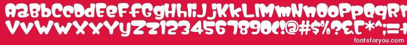 Nipple Font – White Fonts on Red Background