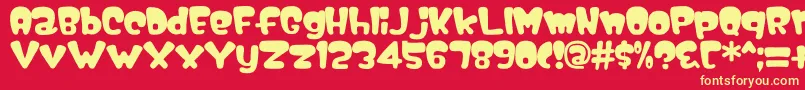 フォントNipple – 黄色の文字、赤い背景