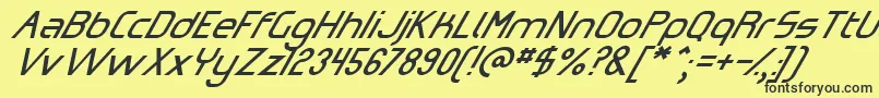 OmicronZetaSlant Font – Black Fonts on Yellow Background