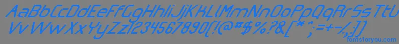 OmicronZetaSlant Font – Blue Fonts on Gray Background