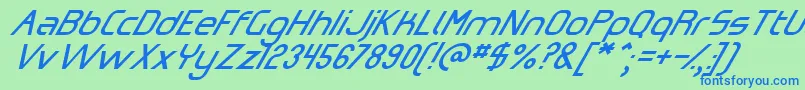 OmicronZetaSlant Font – Blue Fonts on Green Background