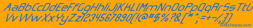 OmicronZetaSlant Font – Blue Fonts on Orange Background