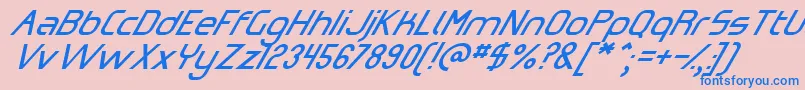 OmicronZetaSlant Font – Blue Fonts on Pink Background