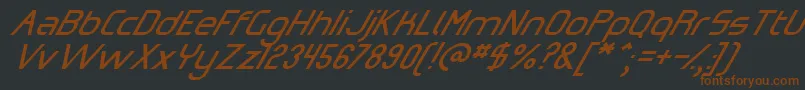 OmicronZetaSlant-fontti – ruskeat fontit mustalla taustalla