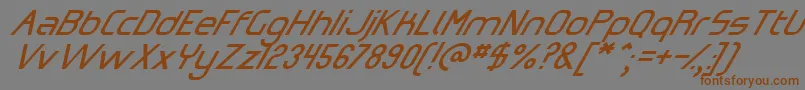 OmicronZetaSlant Font – Brown Fonts on Gray Background