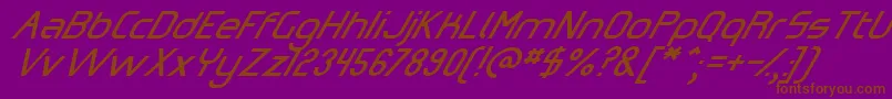 OmicronZetaSlant Font – Brown Fonts on Purple Background