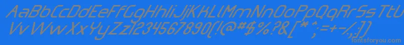 OmicronZetaSlant Font – Gray Fonts on Blue Background