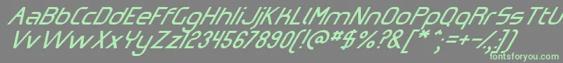 OmicronZetaSlant Font – Green Fonts on Gray Background