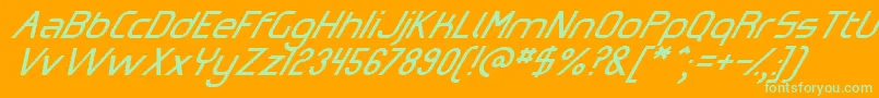 OmicronZetaSlant Font – Green Fonts on Orange Background