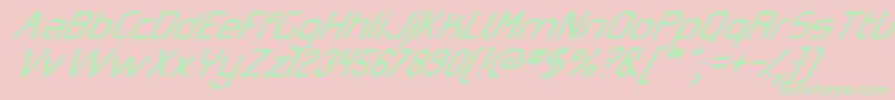 OmicronZetaSlant Font – Green Fonts on Pink Background