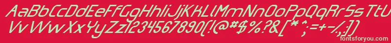 OmicronZetaSlant Font – Green Fonts on Red Background