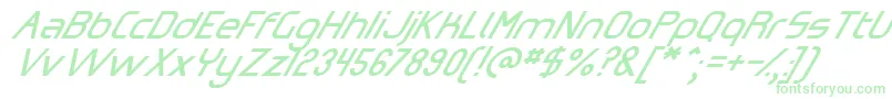 OmicronZetaSlant Font – Green Fonts on White Background