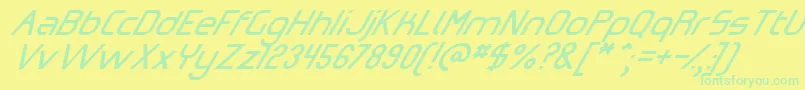 OmicronZetaSlant Font – Green Fonts on Yellow Background
