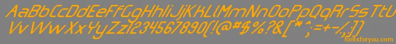 OmicronZetaSlant Font – Orange Fonts on Gray Background