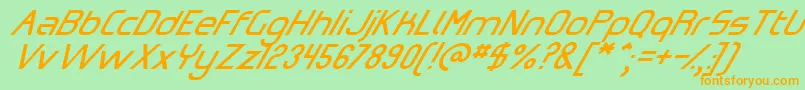 OmicronZetaSlant Font – Orange Fonts on Green Background