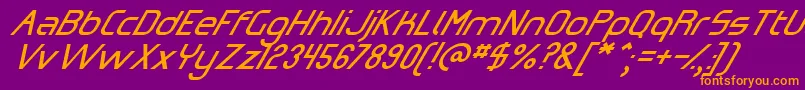 OmicronZetaSlant Font – Orange Fonts on Purple Background