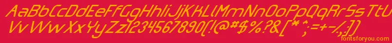 OmicronZetaSlant Font – Orange Fonts on Red Background