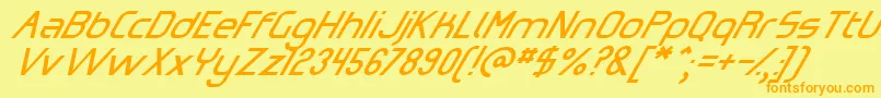OmicronZetaSlant Font – Orange Fonts on Yellow Background