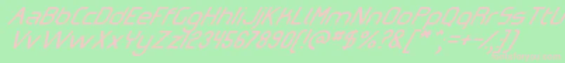OmicronZetaSlant Font – Pink Fonts on Green Background