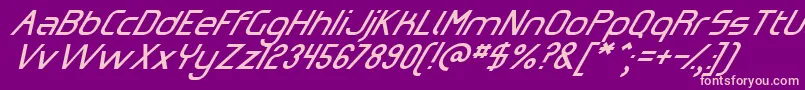 OmicronZetaSlant Font – Pink Fonts on Purple Background