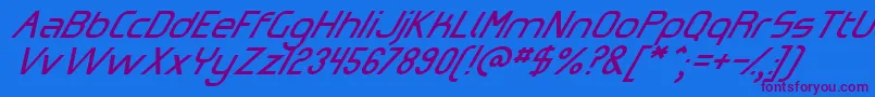 OmicronZetaSlant Font – Purple Fonts on Blue Background