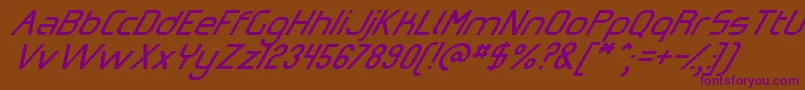 OmicronZetaSlant Font – Purple Fonts on Brown Background