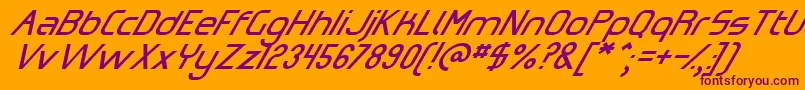 OmicronZetaSlant Font – Purple Fonts on Orange Background