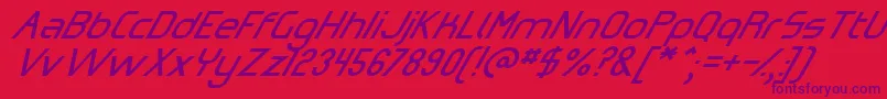 OmicronZetaSlant Font – Purple Fonts on Red Background