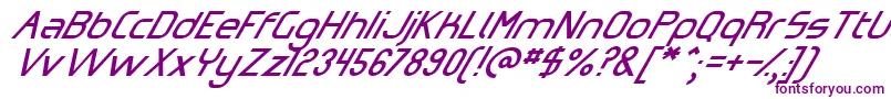 OmicronZetaSlant Font – Purple Fonts on White Background