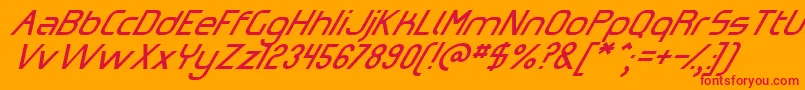 OmicronZetaSlant Font – Red Fonts on Orange Background
