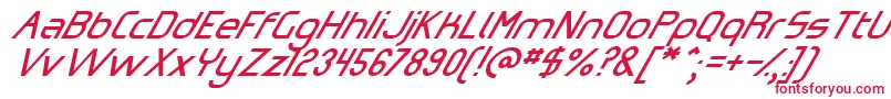 OmicronZetaSlant Font – Red Fonts on White Background