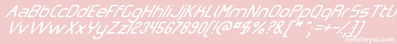 OmicronZetaSlant Font – White Fonts on Pink Background